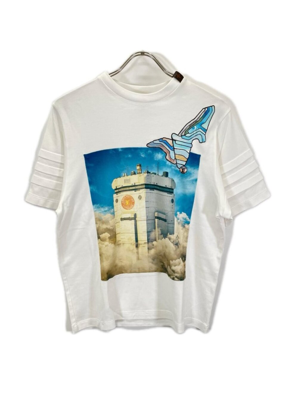 Louis Vuitton White Printed Ted with Gel Patch Short Sleeve T-Shirt